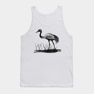 Sumi-e Crane Tank Top